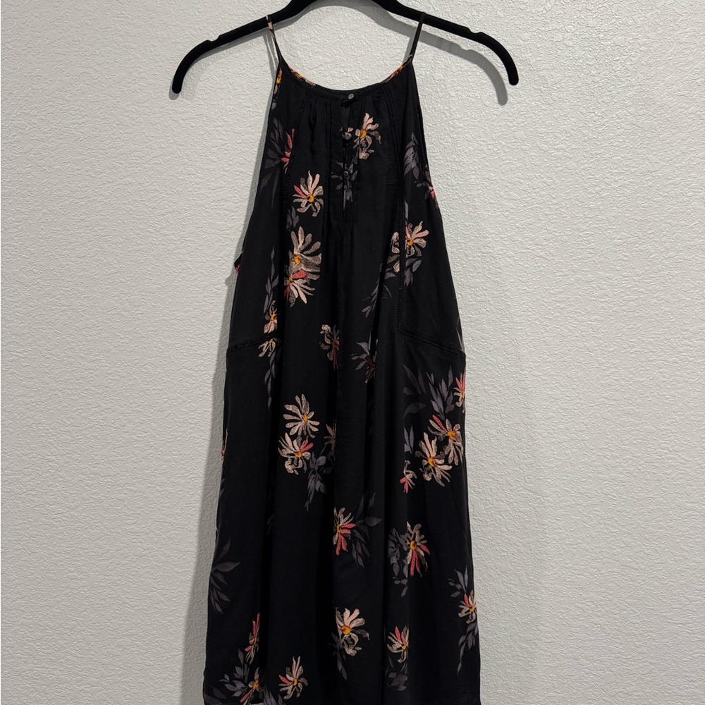 Chic Black Dress with Floral Accents